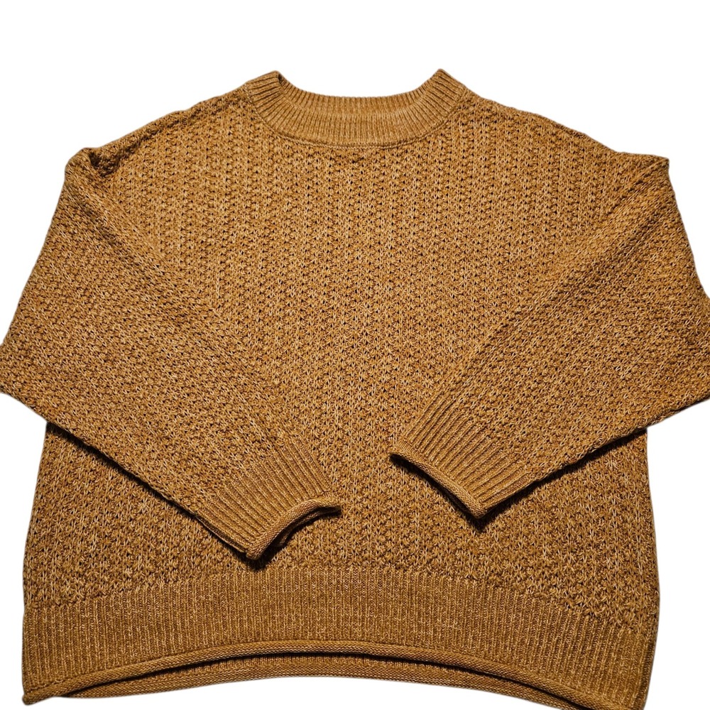 Universal Thread Womens‎ L Gold Knit Crew Neck Long Sleeve Casual Sweater